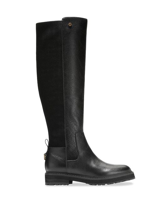 Cole Haan Newburg Leather Tall Boots in Black | Lyst