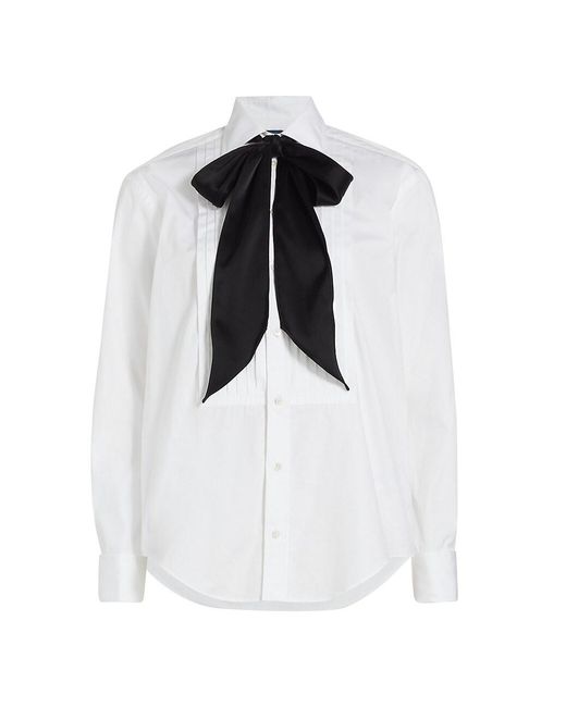 Polo Ralph Lauren Cotton Tuxedo Shirt in White Lyst