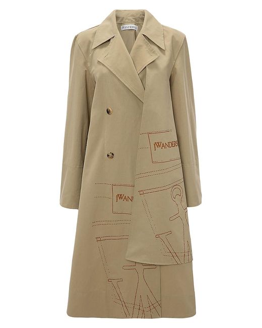 JW Anderson Logo-print Trench Coat in Natural | Lyst