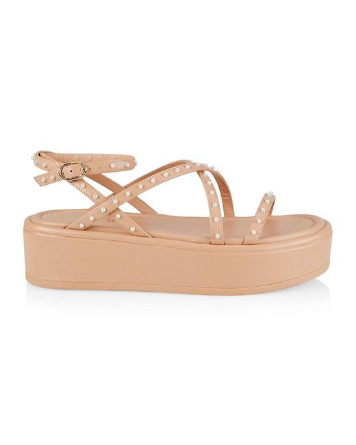 Stuart Weitzman Summerlift Pearl Platform Ankle-strap Sandals | Lyst