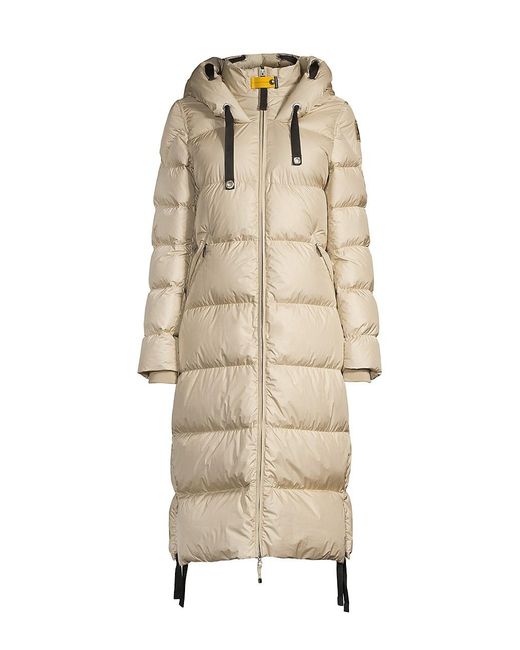 Parajumpers Panda Quilted Nylon Hooded Down Jacket in Natural | Lyst