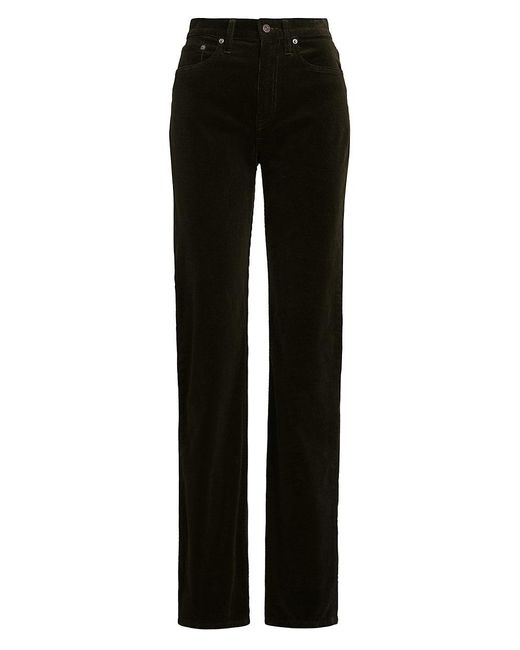 Polo Ralph Lauren Cotton Velour Five-pocket Pants in Black | Lyst