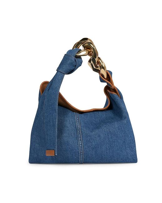 JW Anderson Small Chain Denim Hobo Bag in Blue | Lyst
