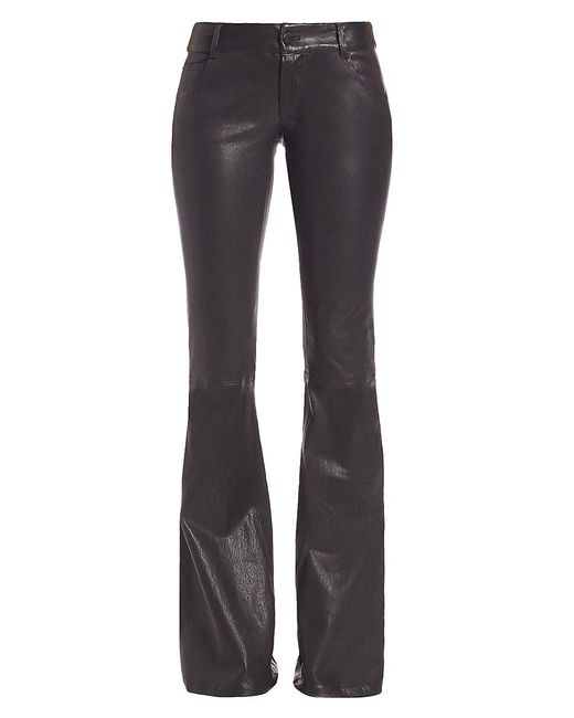 Alice + Olivia Leather Bell Pants in 