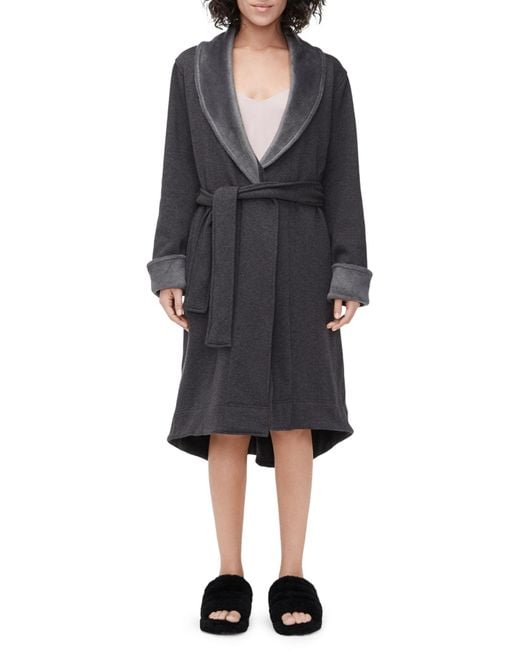 UGG Duffield Ii Fleece Robe in Black Heather (Black) Lyst