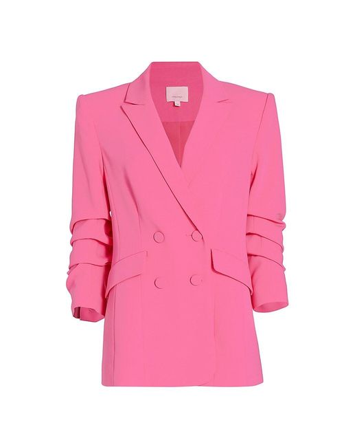 Cinq À Sept Synthetic Kris Three-quarter Sleeve Blazer in Pink | Lyst