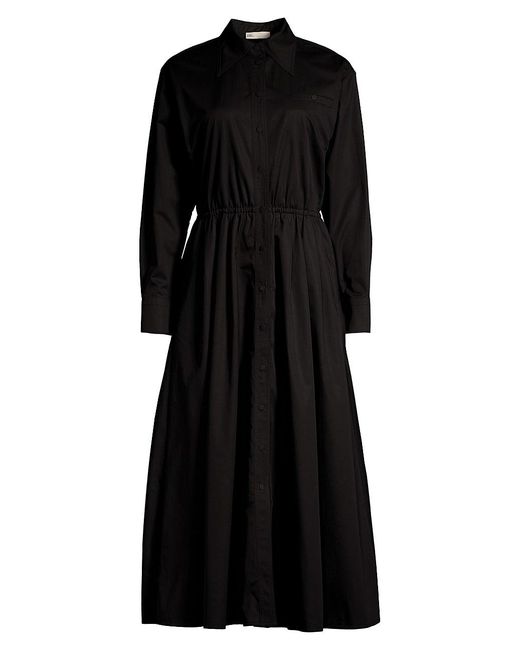 Tory Burch Eleanor Cotton Poplin Shirtdress in Black | Lyst