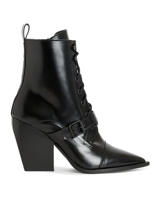 AllSaints Bianca Leather Boots in Black | Lyst