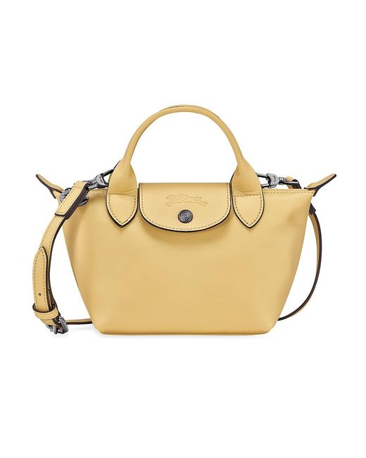 Longchamp Le Pliage Xtra Small Leather Top Handle Bag in Metallic Lyst