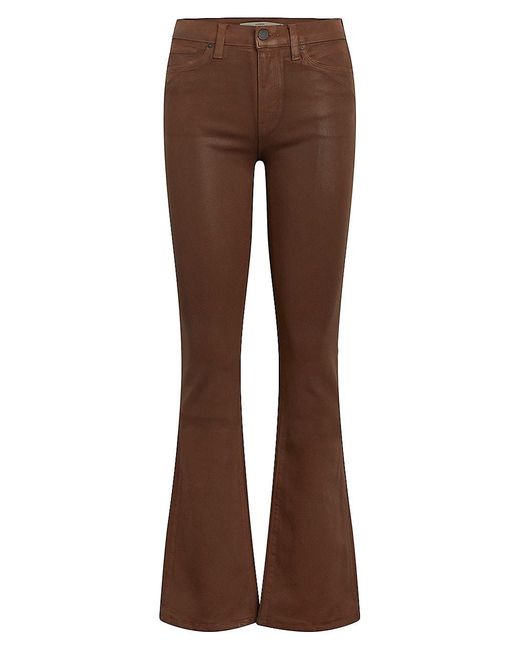 Hudson Jeans Barbara High-rise Coated Stretch Bootcut Jeans in Brown | Lyst