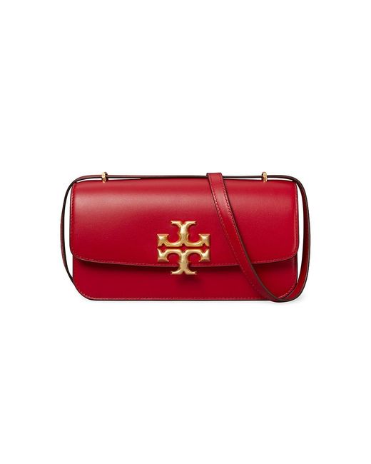 Tory Burch Leather Small Eleanor Rectangular Shoulder Bag in Red | Lyst