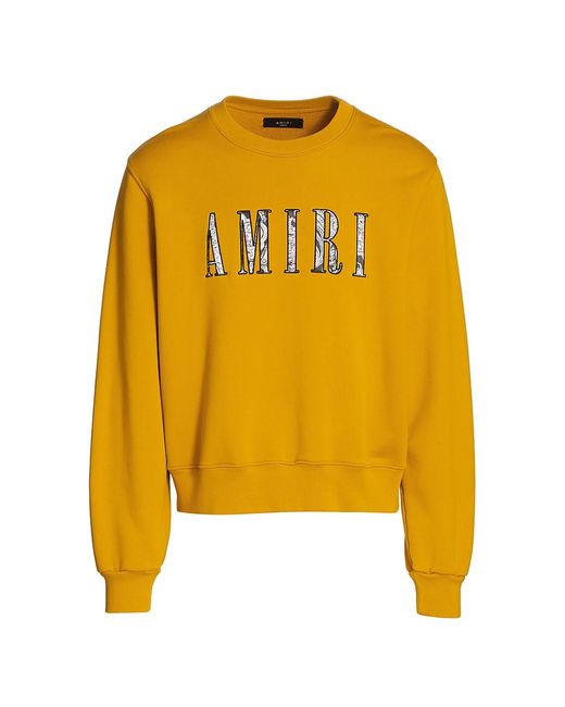 Amiri Paisley Core Logo Crewneck Sweater in Yellow for Men | Lyst