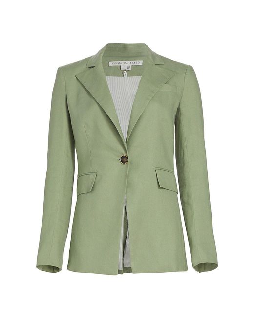 Veronica Beard Sedgwick Linen-blend Dickey Jacket in Green | Lyst