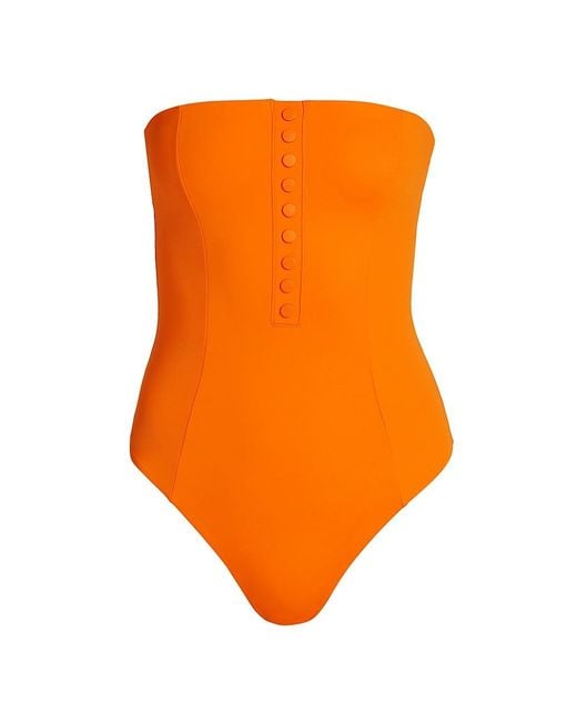 Onia Synthetic Adrienne Bandeau One-piece Swimsuit in Orange | Lyst