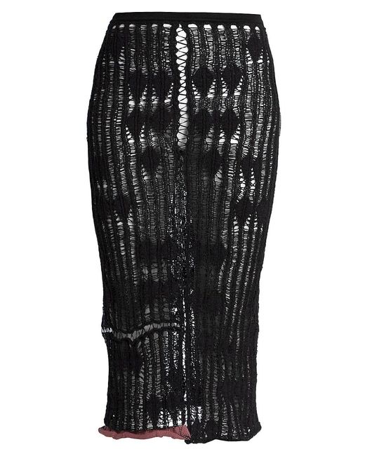 Acne Studios Komiko Ladder Diamond Stitch Skirt in Black | Lyst