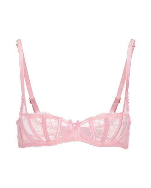 Agent Provocateur Rozlyn Floral Lace Underwire Balconette Bra in Pink ...