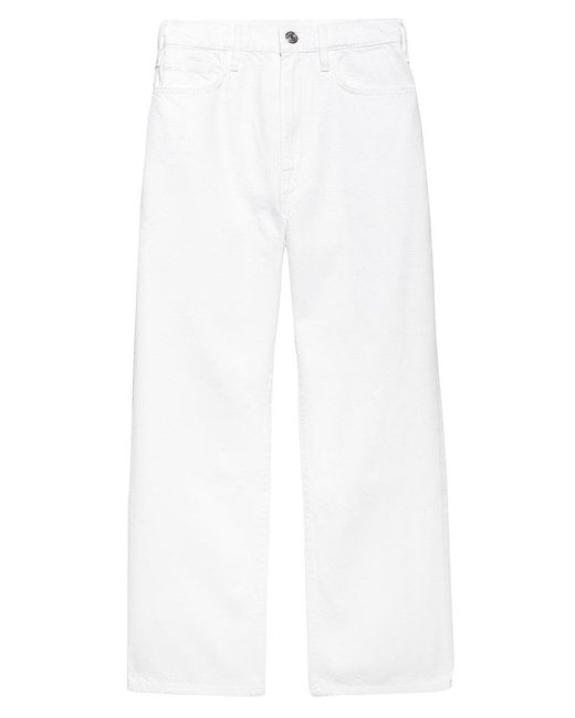 FRAME Denim Le Jane Cropped Straightfit Jeans in White Lyst