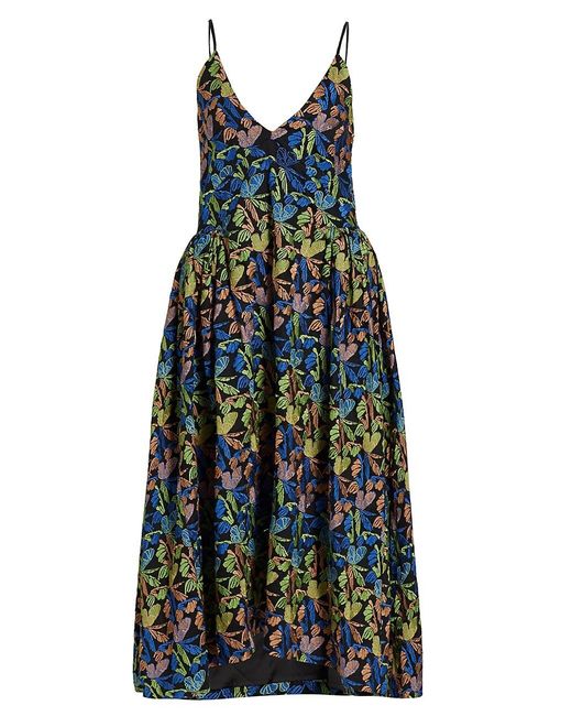 Kika Vargas Cotton Butterflyembroidered Mididress Lyst