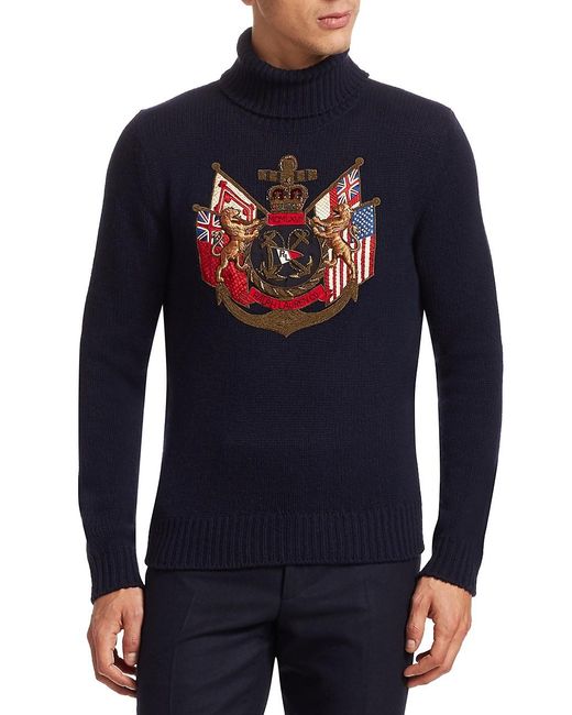 embroidered turtleneck mens