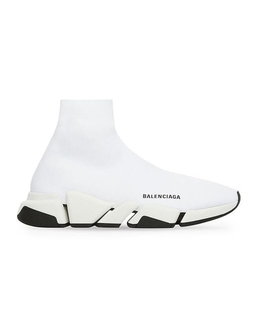 Balenciaga Speed 2.0 Recycled Knit Sneaker in White for Men | Lyst