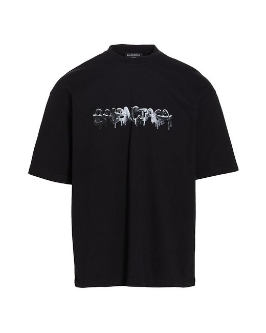 Balenciaga Cotton Slime Logo T-shirt in Black Black (Black) for Men | Lyst