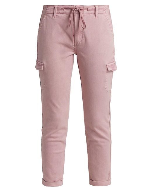 PAIGE Christy Drawstring Cargo Pants in Pink Lyst