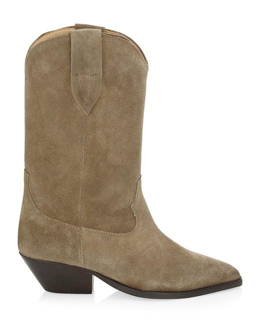 Isabel Marant Duerto Suede Western Boots in Taupe (Gray) | Lyst