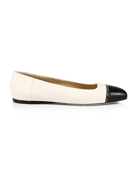 jimmy choo watson cap toe snakeskin embossed leather ballerina flats
