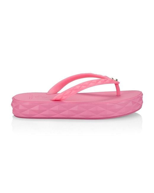 Jimmy Choo Rubber Diamond Flip-flops in Candy Pink (Pink) | Lyst