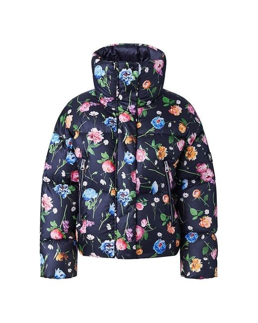 Mackage Synthetic Mylah Down Floral Puffer Jacket in Blue Lyst