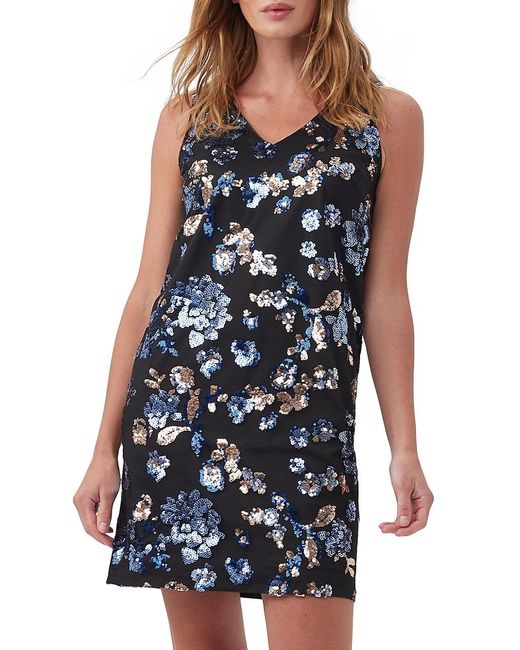 Trina Turk Glitterati Sequin Floral Minidress in Blue Lyst