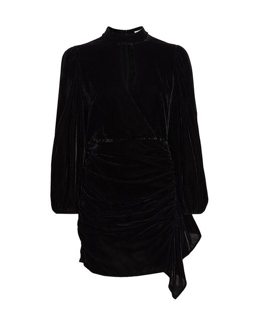 RHODE Zadie Cut-out Velvet Minidress in Black | Lyst