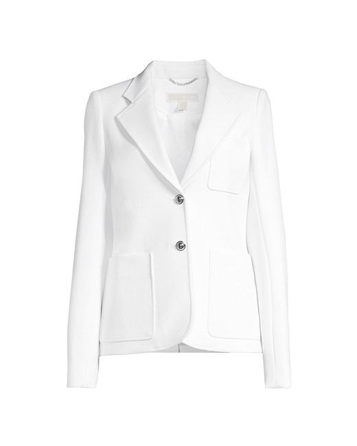 MICHAEL Michael Kors Patch Pocket Tailored Blazer in White Lyst