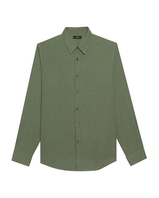 Theory Irving Linen Shirt in Green for Men | Lyst