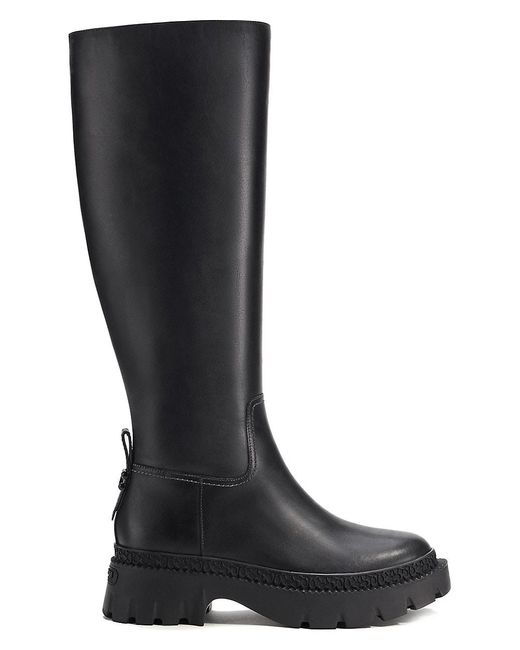 COACH Julietta Leather Kneehigh Lugsole Boots in Black Lyst
