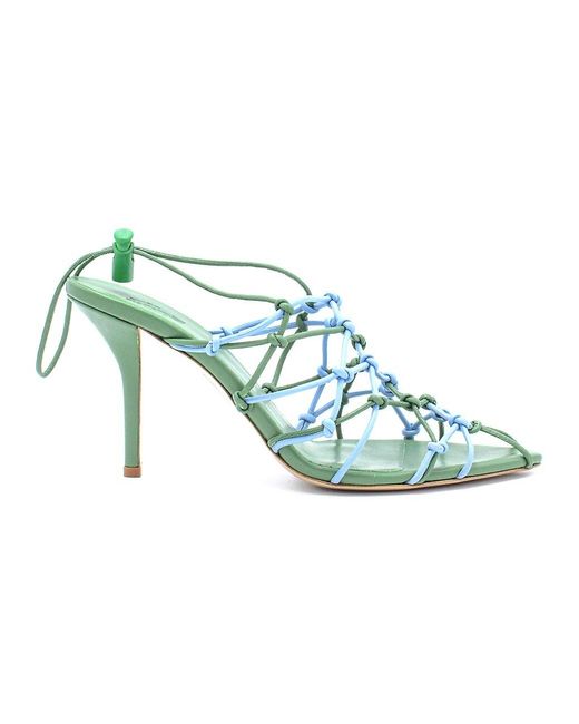Gia Borghini Woven Knotted Drawcord Sandals in Green Blue (Blue) | Lyst