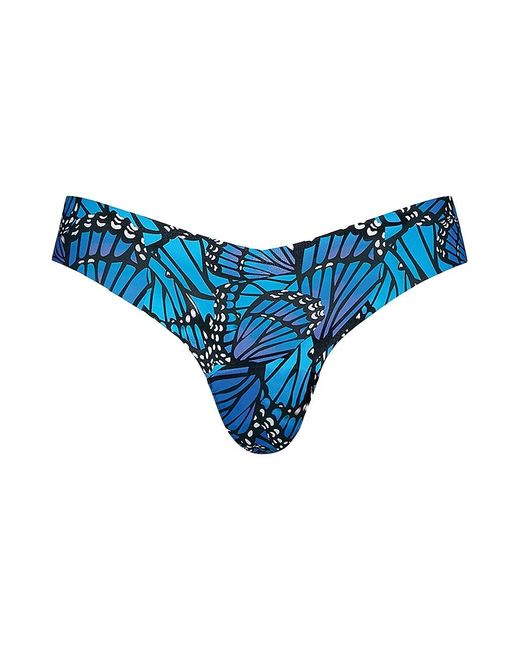 Commando No-show Mid-rise Thong in Blue | Lyst