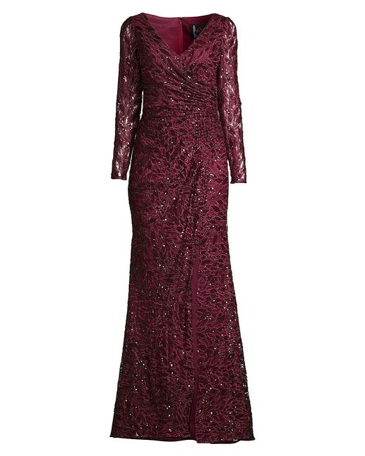 macduggal sequin column gown