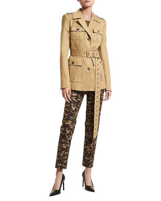 Michael Kors Belted Military Cotton Jacket in Natural Save 16 Lyst