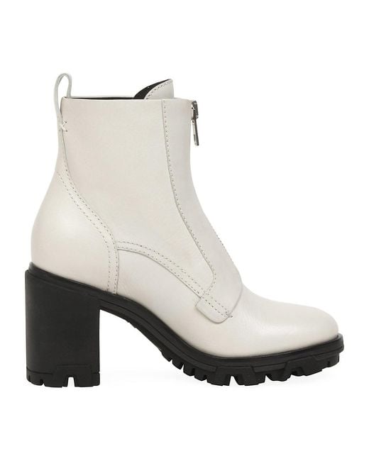 Rag & Bone Shiloh Zip Leather Combat Boots in Antique White (White) - Lyst
