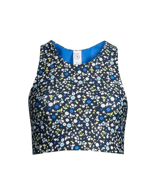 Addison Bay Synthetic Logan Reversible Floral Sports Bra in Blue | Lyst