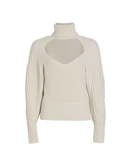 IRO Wool Murane Turtleneck Keyhole Sweater in Natural | Lyst