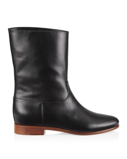 Gabriela Hearst Tina Leather Flat Boots In Black Lyst gabriela-hearst-tina-leather-flat-boots-in-black-lyst