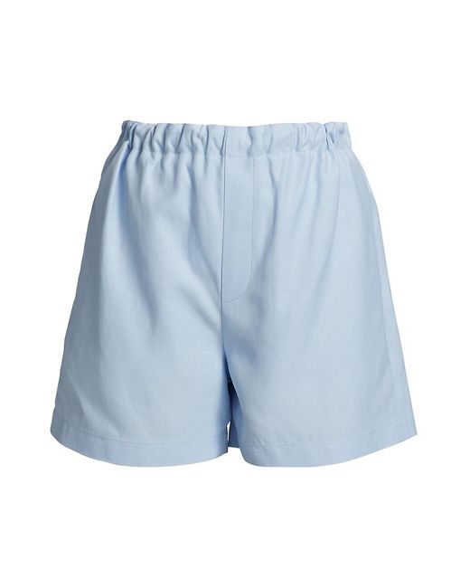 Loulou Studio Linen-blend Pull-on Shorts in Blue | Lyst