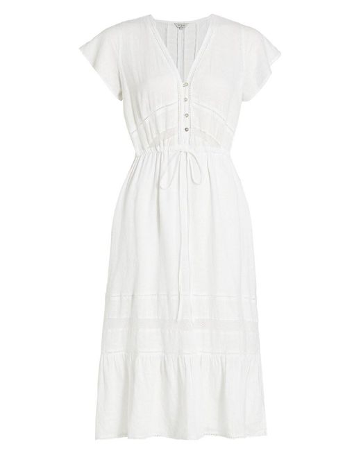 Rails Linen Kiki Midi-dress in White Lace (White) | Lyst