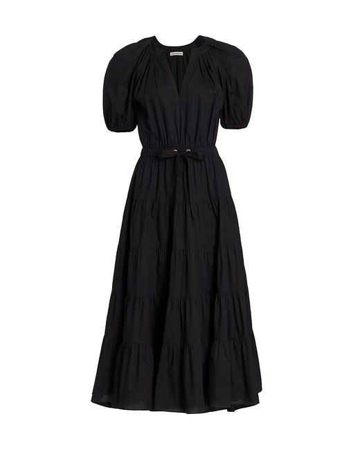 Ulla Johnson Lace Olina Midi-dress in Black | Lyst