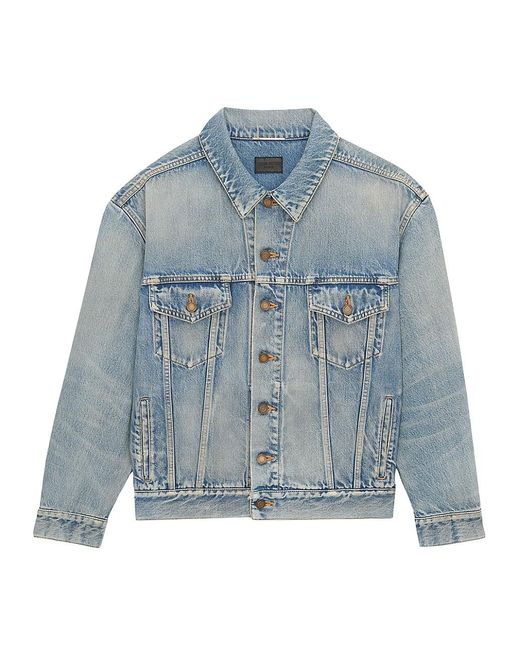 Saint Laurent Oversized Jacket In Denim in Blue | Lyst