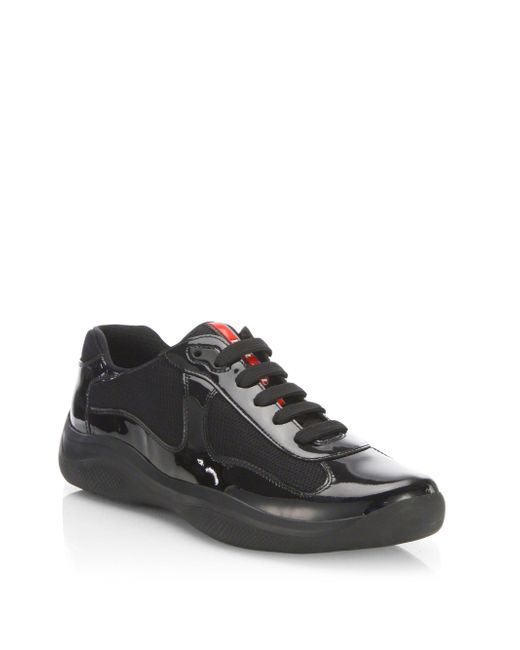 frequentie kan zijn Barmhartig Prada Newac Patent Leather Sneakers in Black for Men | Lyst
