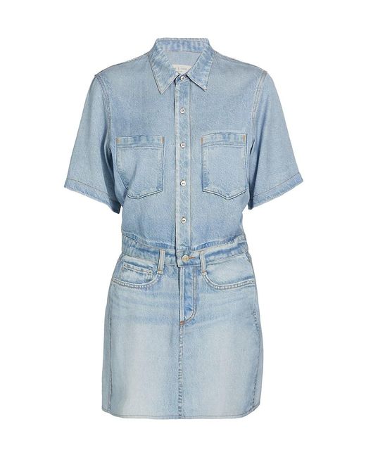 Rag & Bone Liquid Miramar Denim Minidress in Blue | Lyst