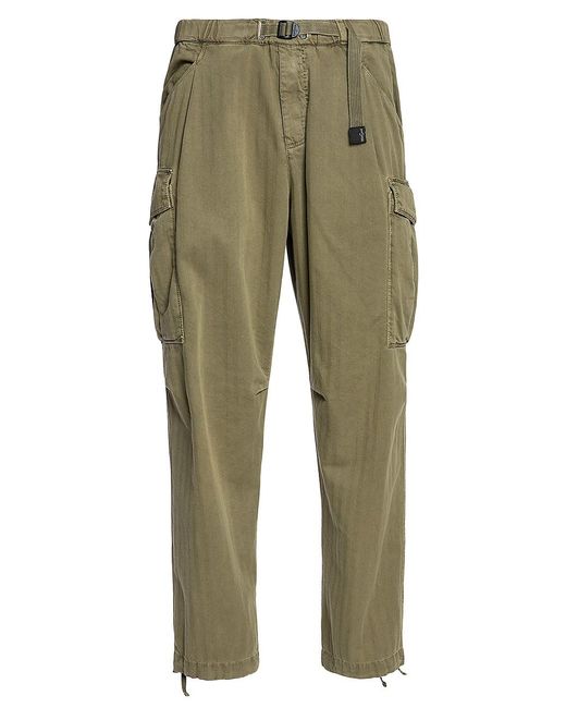 White Sand Herringbone Washed Cargo Pants in Green for Men | Lyst